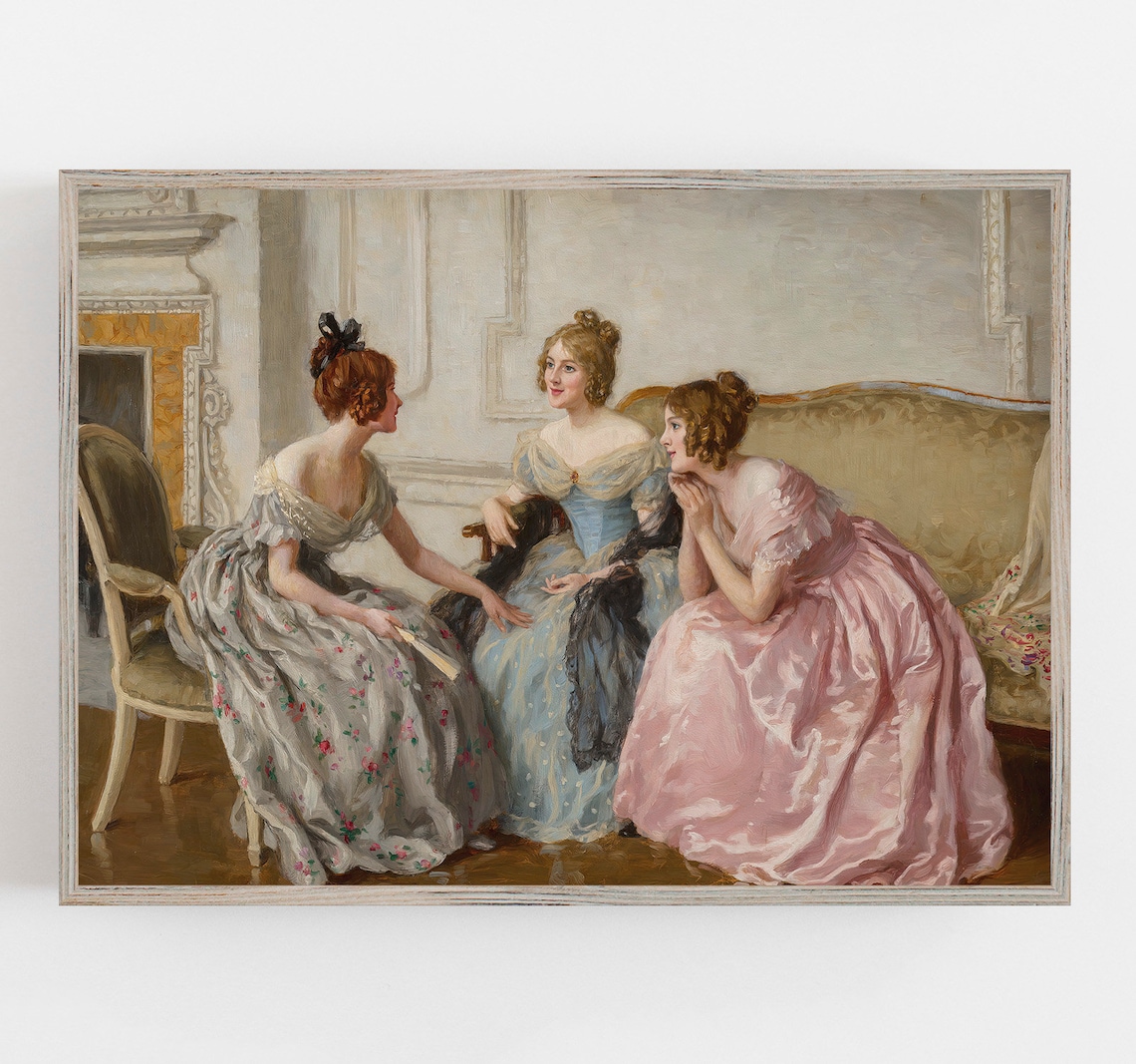 Vintage Women Print, Victorian Regency Wall Decor