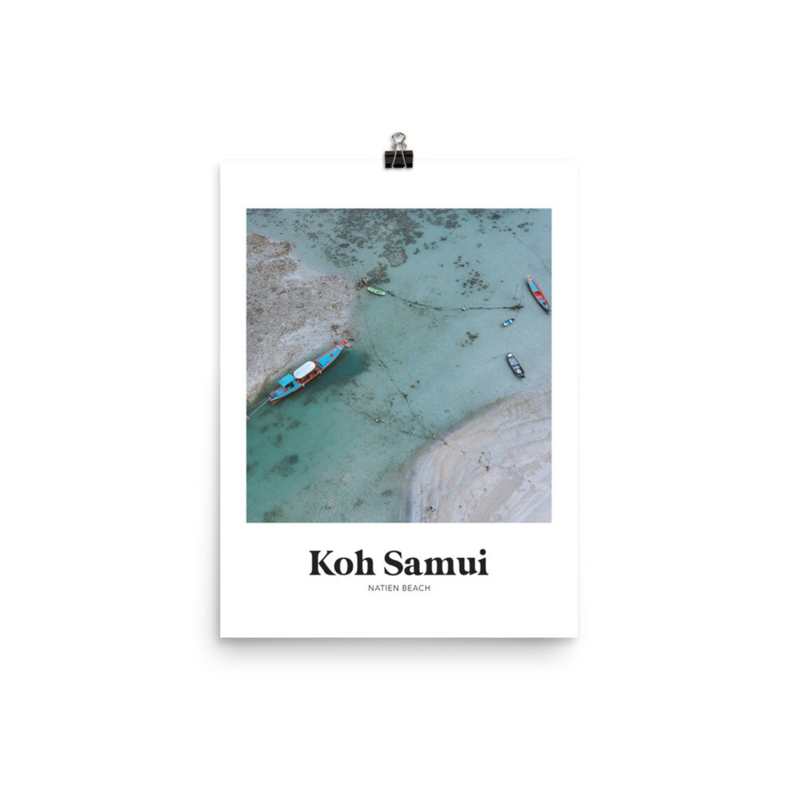 Koh Samui Thailand Natien Beach Aerial Boats Photo Travel Poster - Image 3