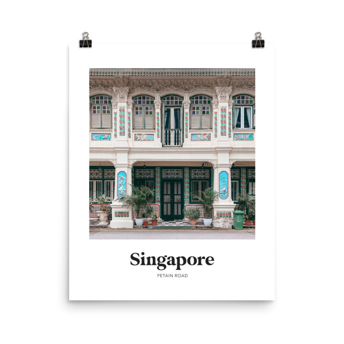 Singapore Petain Road Ornate Peranakan Shophouse Photo Poster - Image 3