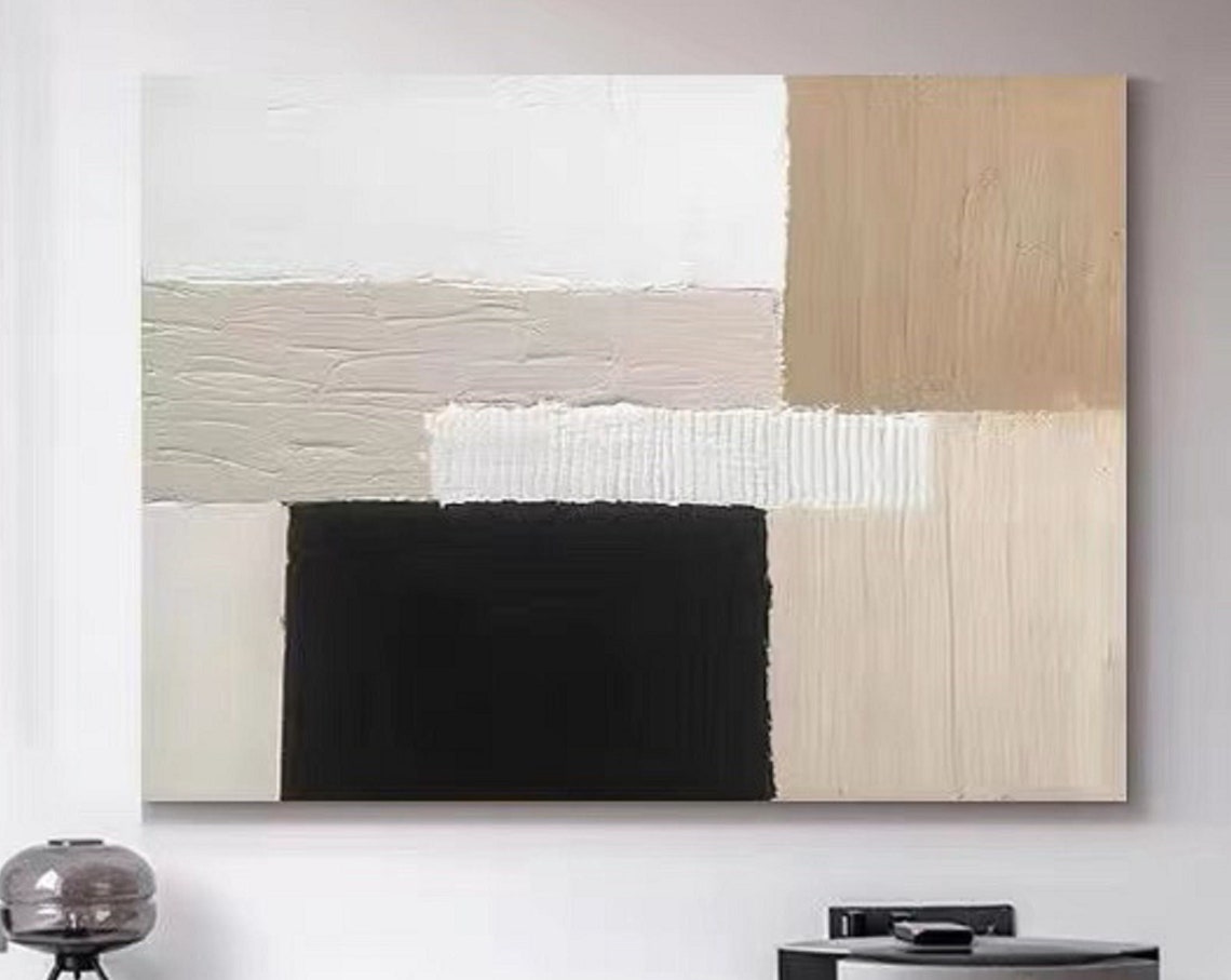 Beige And White Abstract Painting Biege White Texture Wall Art Minimalist Painting Neutral Wabiasbi Wall Painting Beige White Wall Art - Image 5