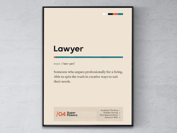Lawyer Funny Dictionary Definition Attorney Graduation Gift Poster