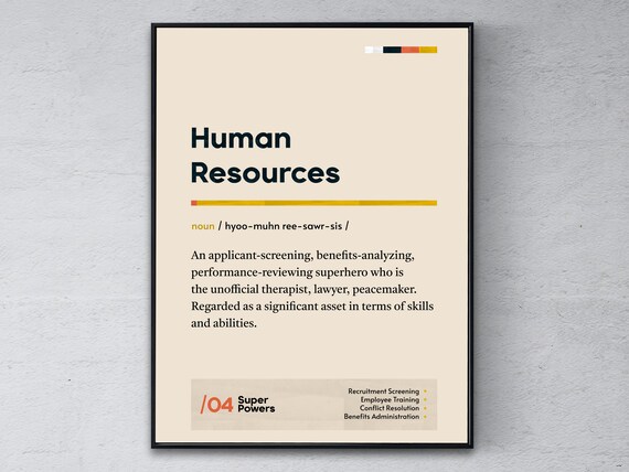 Human Resources Funny Dictionary Definition Super Powers Poster