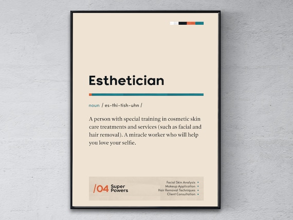 Funny Esthetician Dictionary Definition Poster Skincare Gift