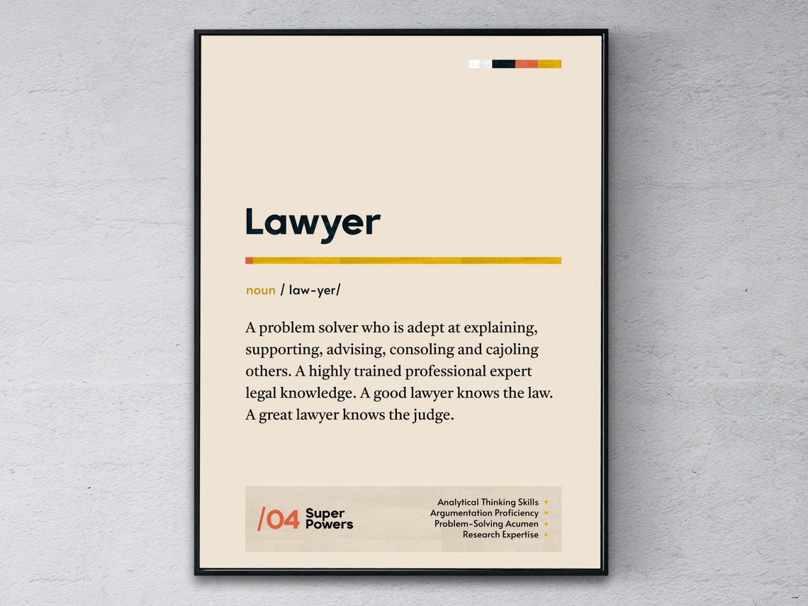 Lawyer Dictionary Definition Poster Funny Attorney Graduation Gift