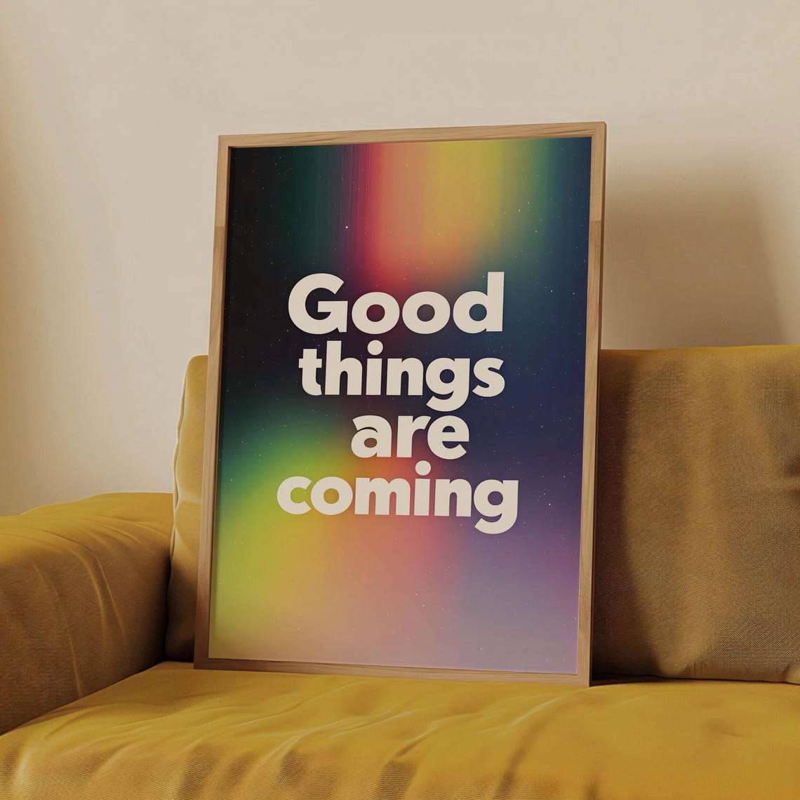 Good Things Are Coming Aurora Night Sky Gradient Affirmation Poster