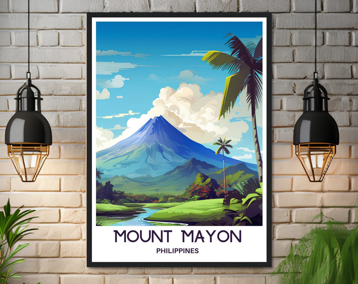 Mount Mayon Philippines Perfect Cone Volcano Tropical Travel Poster - Image 3