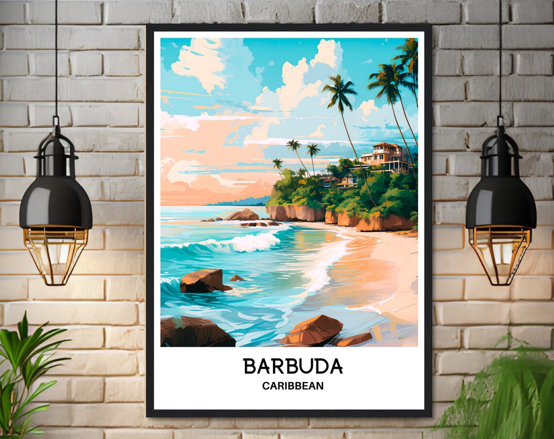 Barbuda Travel Poster, Caribbean Island Illustration - Image 3