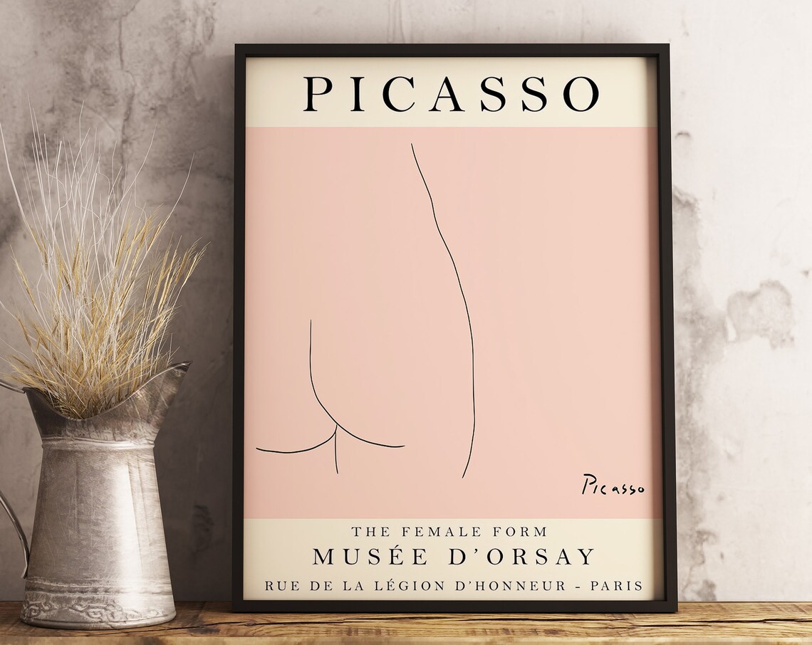 Picasso Exhibition Poster, Vintage Line Drawing Print - Image 3