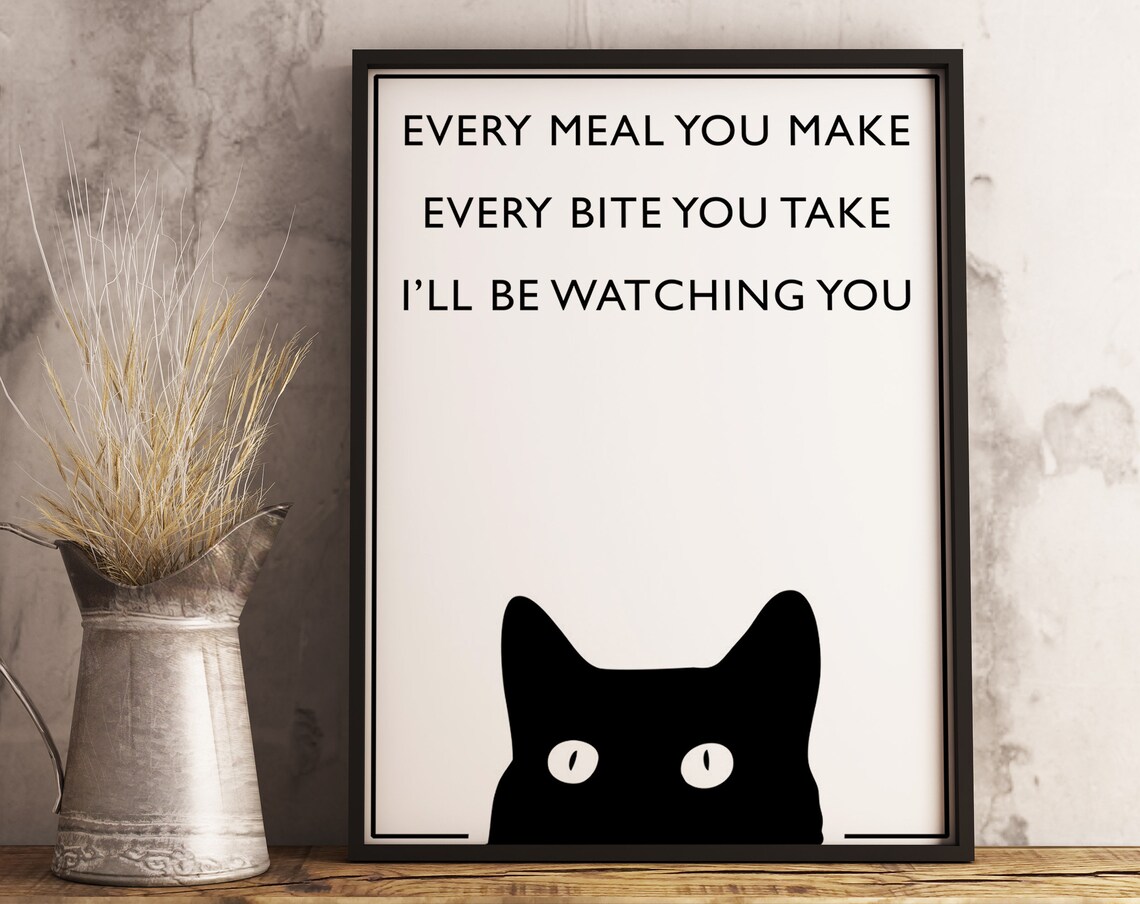 Vintage Cat Poster Print, I'll Be Watching You - Image 3