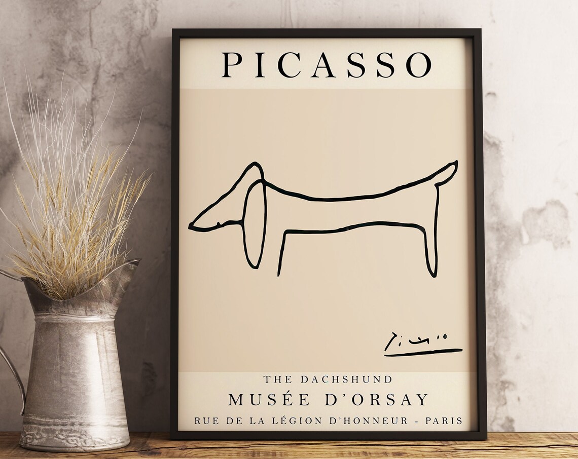 Pablo Picasso The Dachshund Dog Minimalist Line Drawing Poster - Image 3