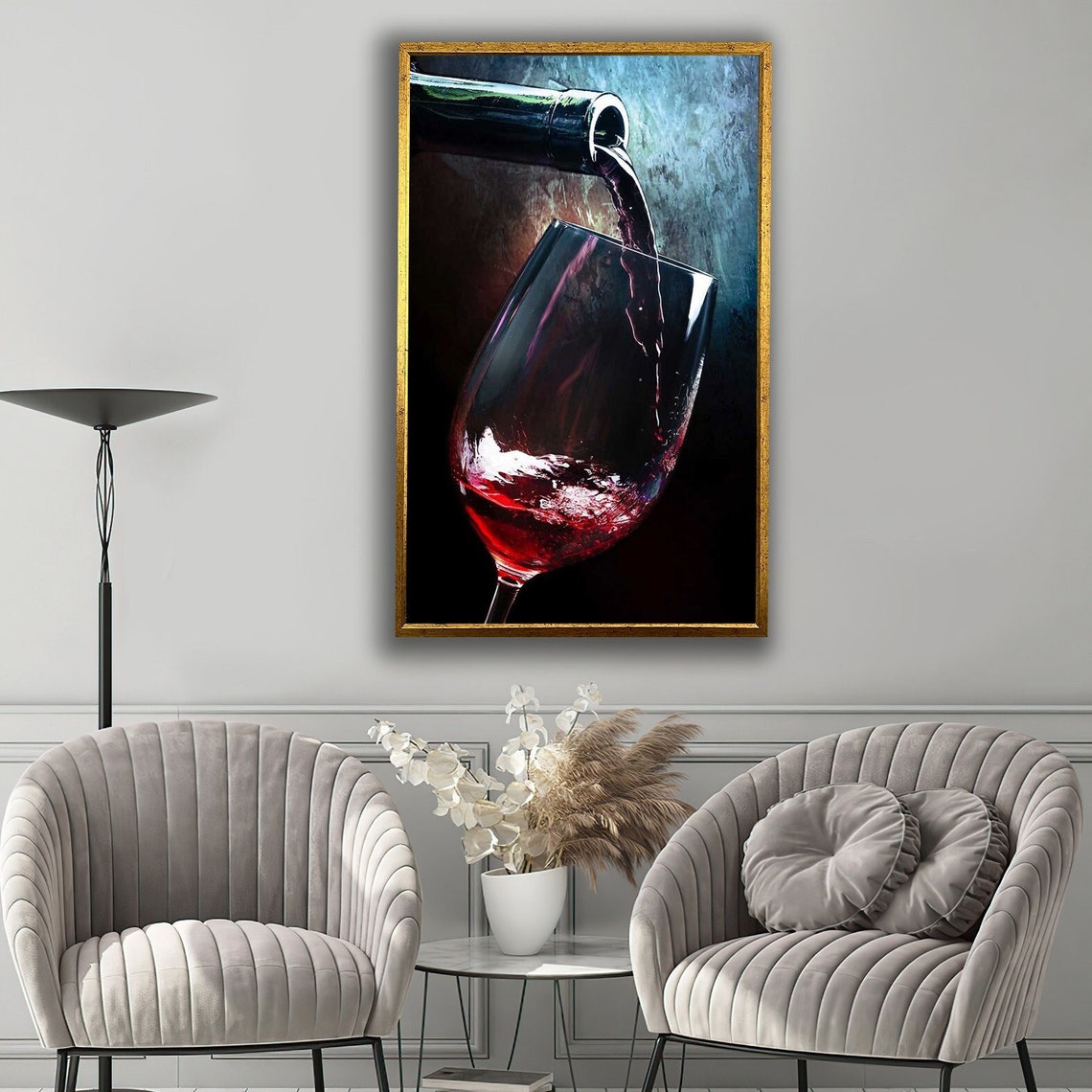 Red Wine Pouring Into Glass Dramatic Splash Elegant Drink Art Poster