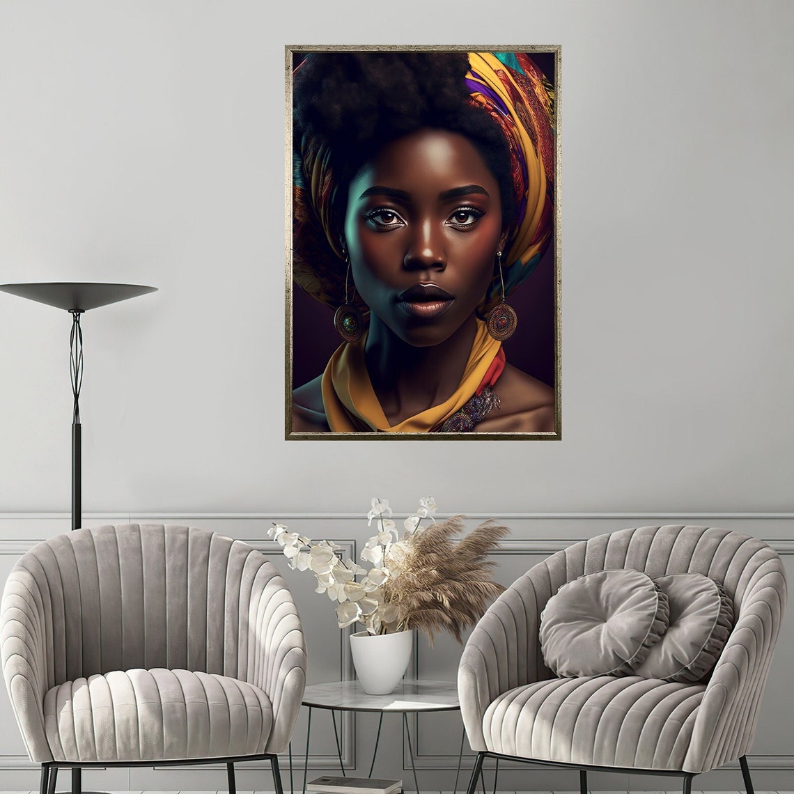 African Woman Art African Portrait African Woman Art African Beauty Sketch African Fashion Painting African Art
