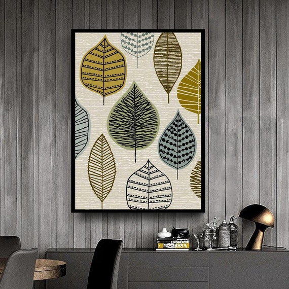 Green Geometric Art Print Green Modern Abstract Wall Art Organic Shapes Poster Green Wall Decor Geometric Print