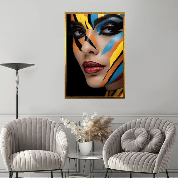 Colorful Woman Graffiti Wall Art Street Print Graffiti Wall Decor Beauty Wall Art Design Framed Ready To Hang