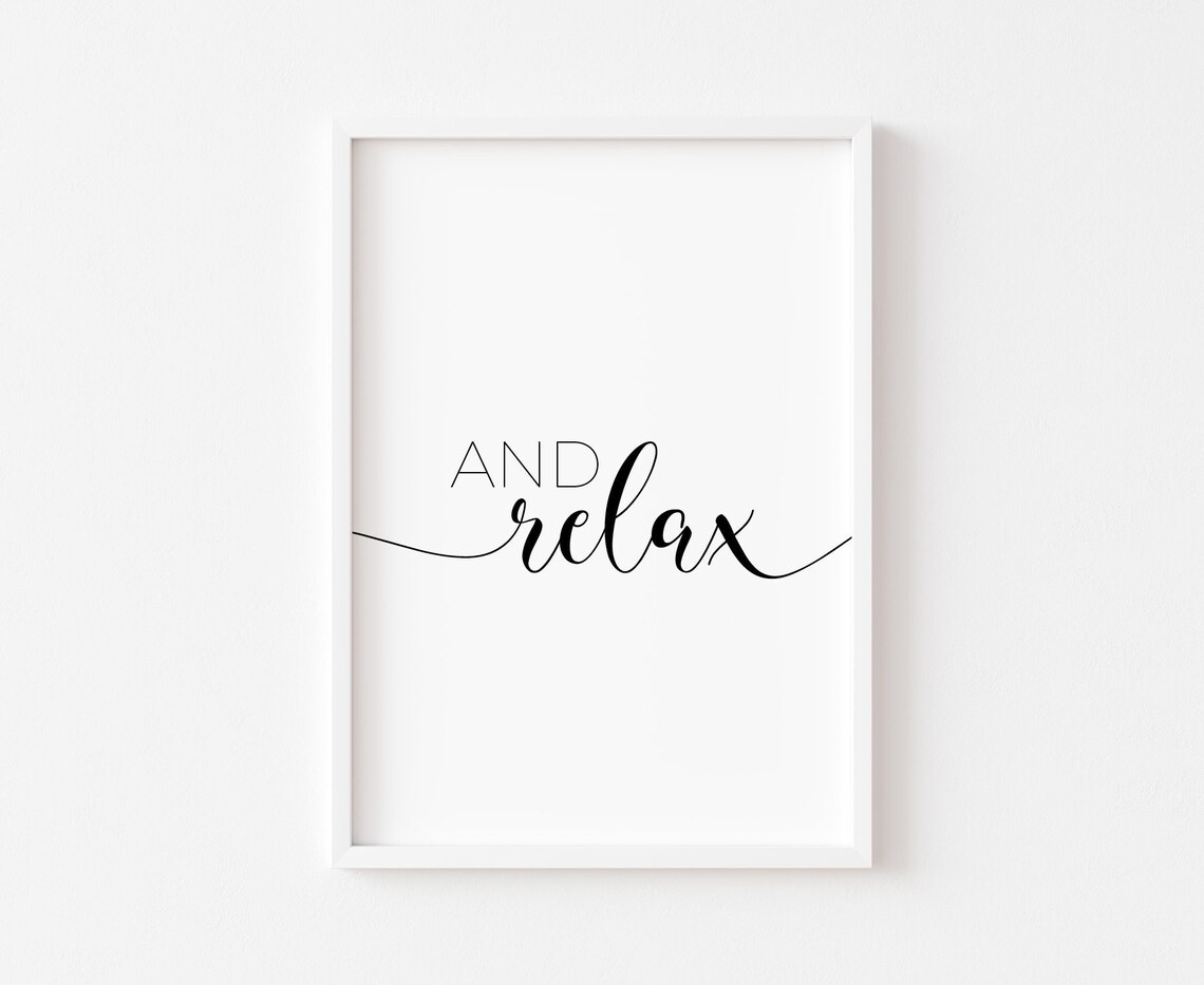 Bathroom Relax Shower Sign Minimalist Poster