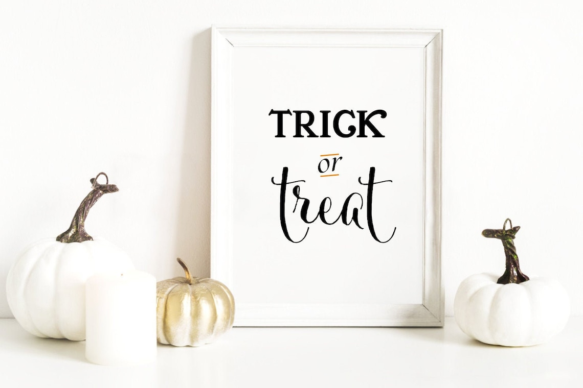 Trick Or Treat Halloween Pumpkin Art Print