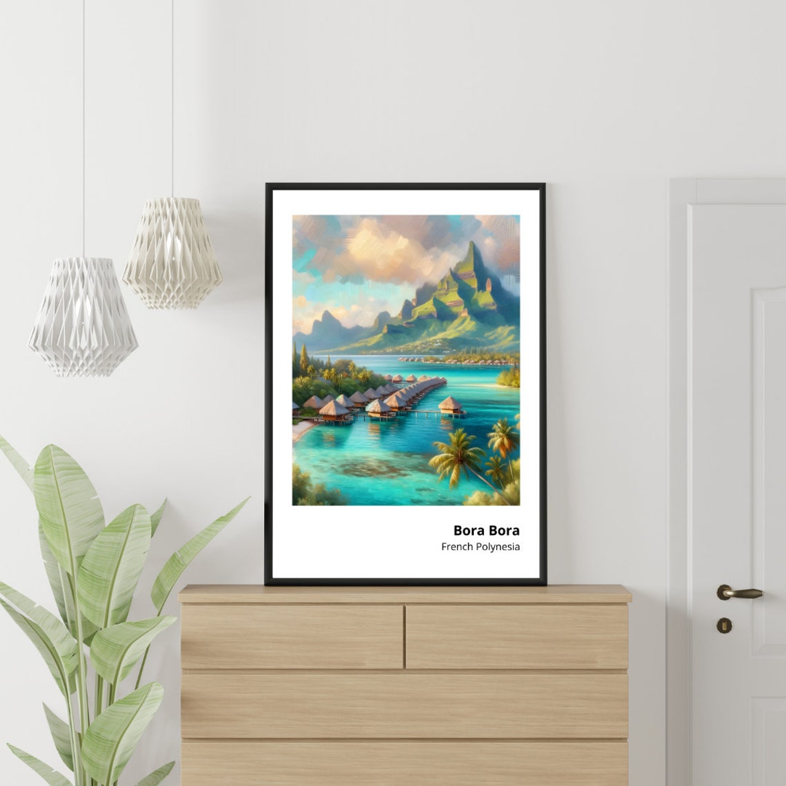 Bora Bora French Polynesia Overwater Bungalows Lagoon View Poster