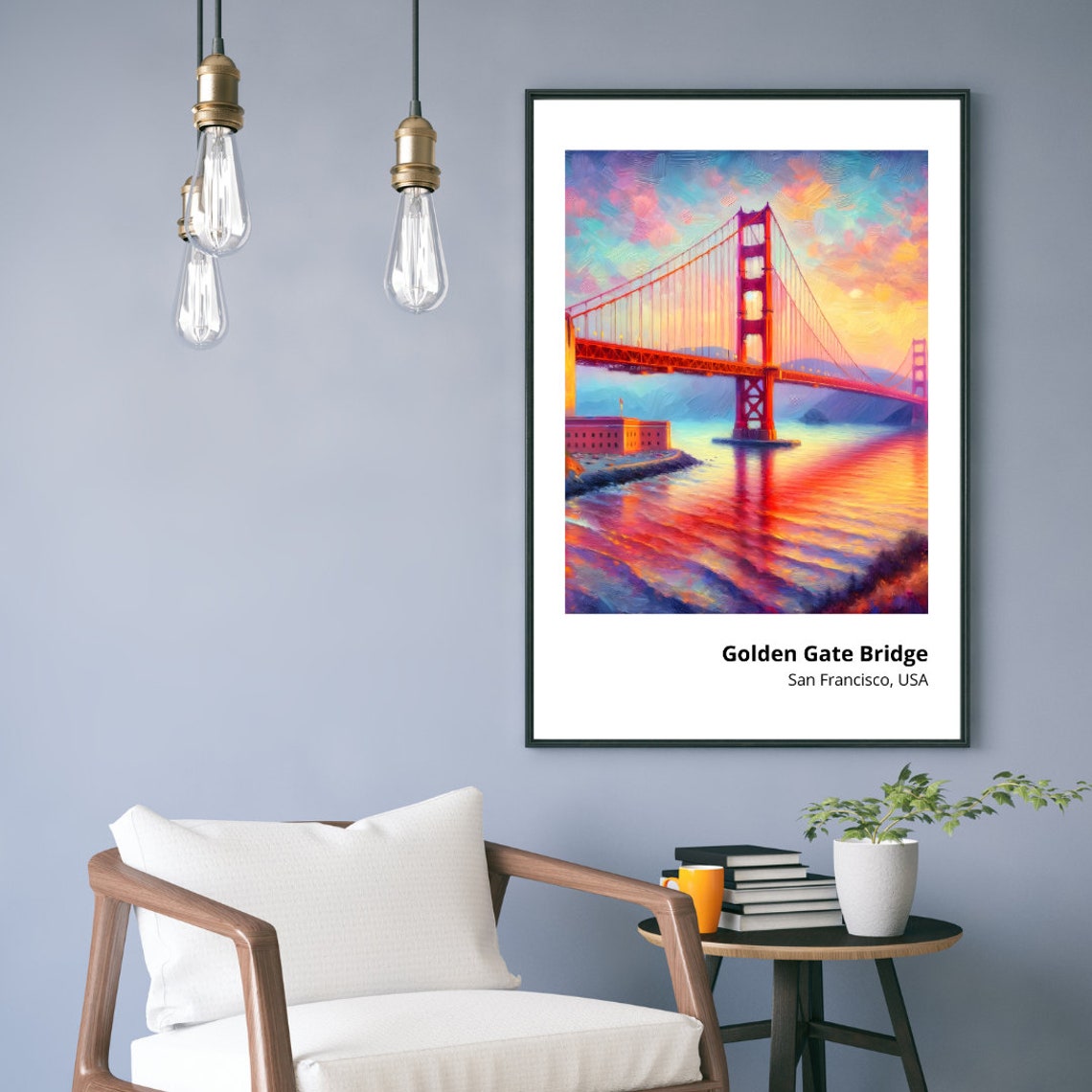 Golden Gate Bridge San Francisco Sunset Bay View Iconic Poster - Image 2