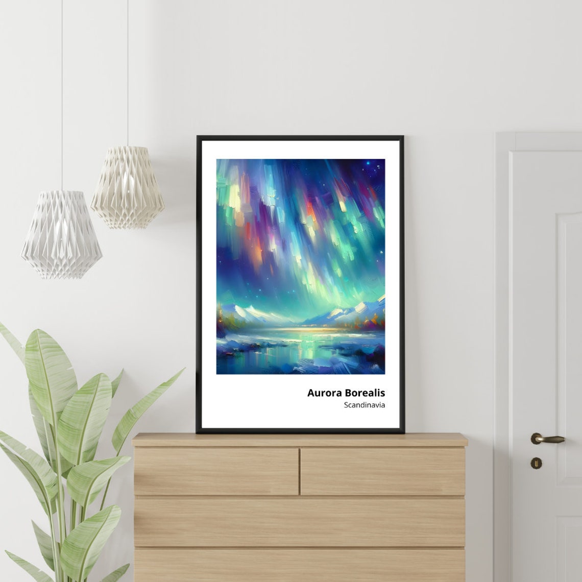 Aurora Borealis Scandinavia Northern Lights Night Sky Poster - Image 5