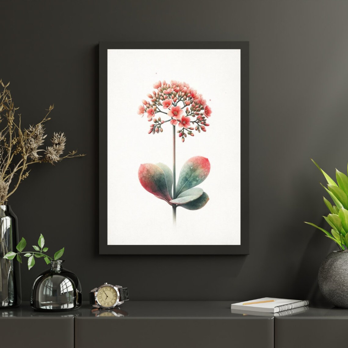 Pink Watercolor Flower Cluster Soft Romantic Botanical Art Poster - Image 5