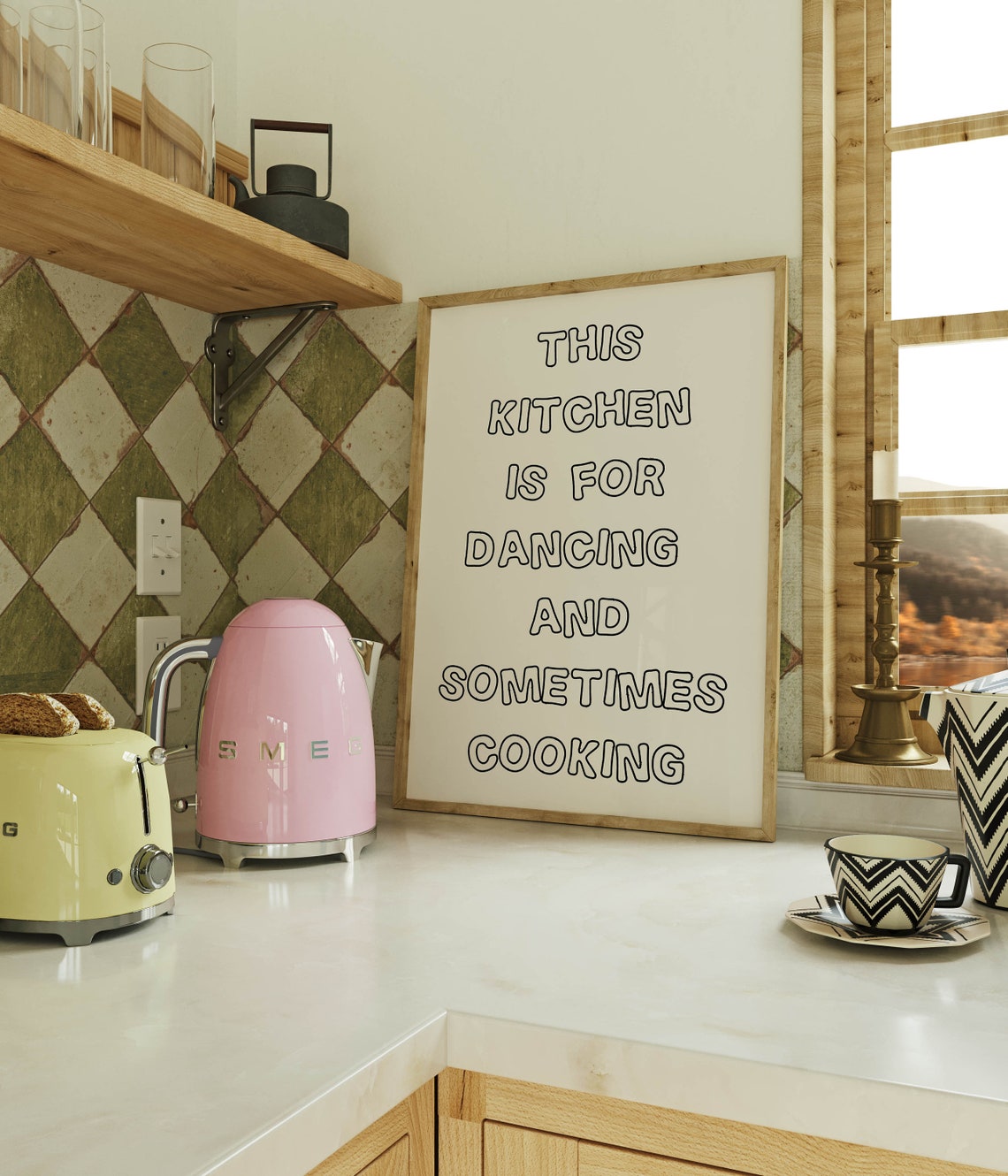 This Kitchen Is for Dancing and Sometimes Cooking Quote Poster - Image 3