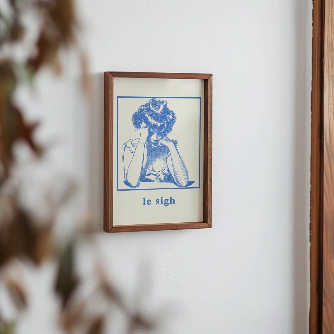 Funny Le Sigh Blue Weary Woman Vintage French Quote Art Print - Image 3