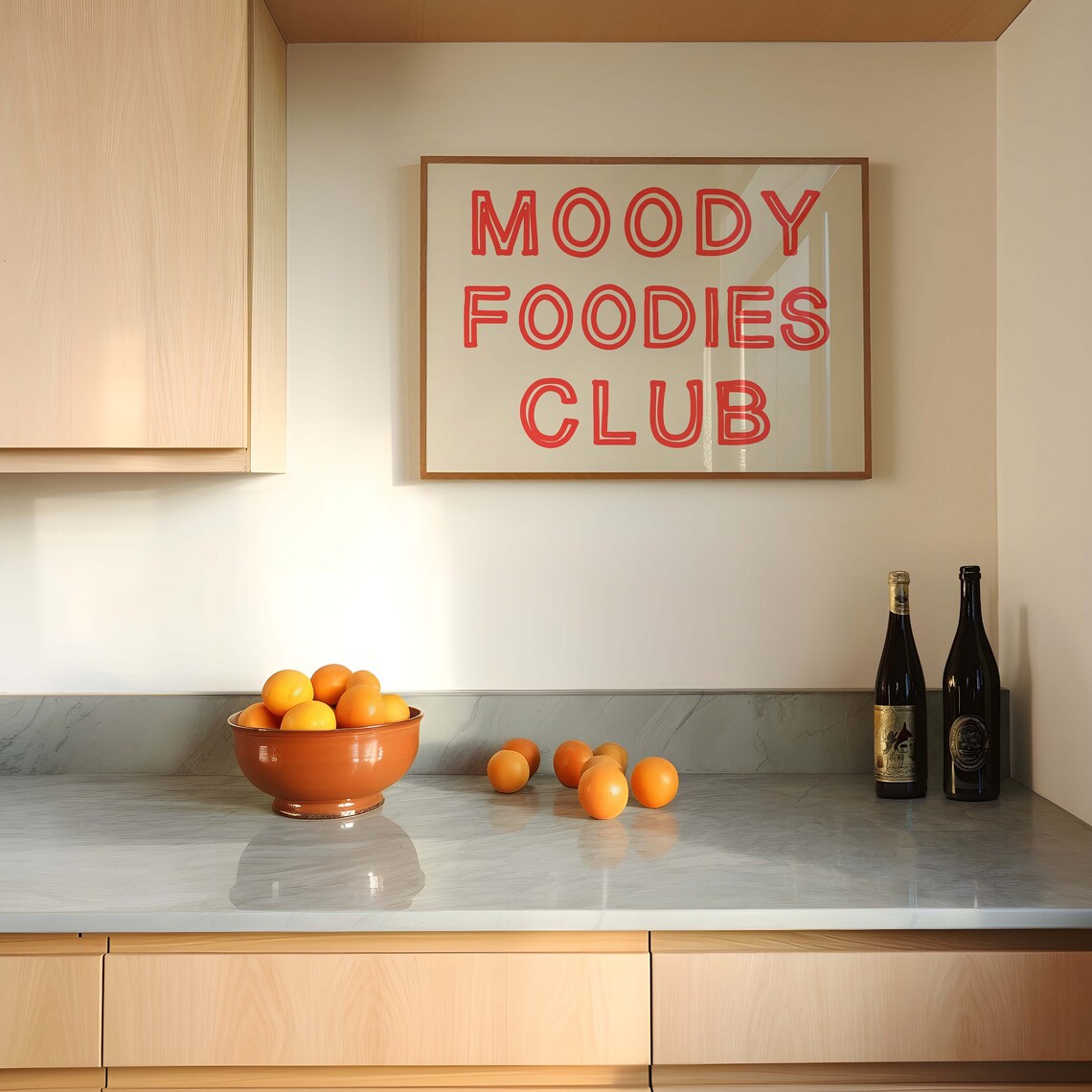 Moody Foodies Club Red Retro Typography Kitchen Quote Poster - Image 2