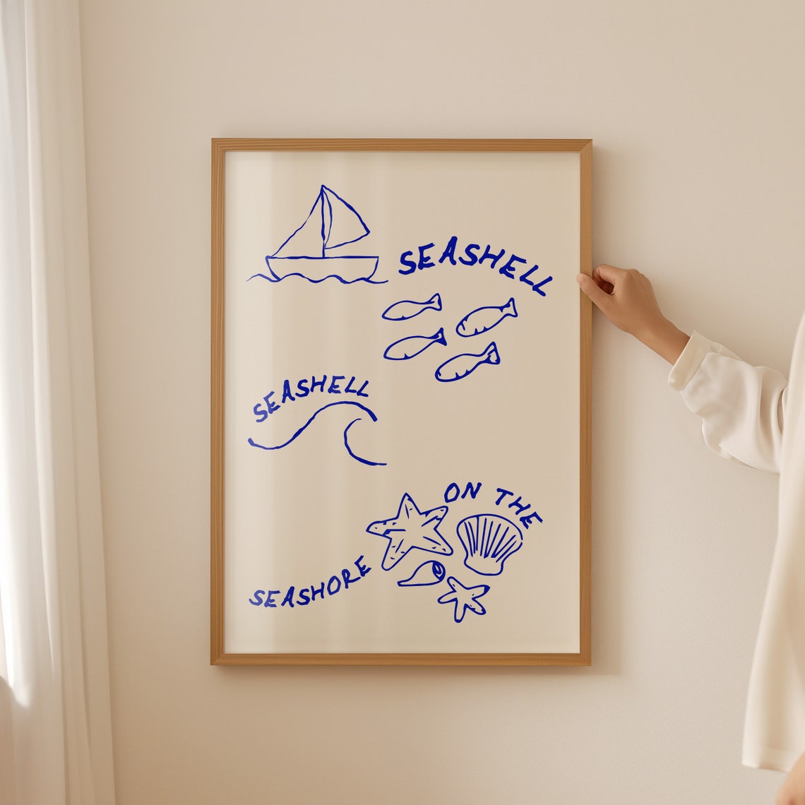 Lobster And Seashell Coastal Kitchen Gallery Wall Decor Poster Duo - Image 4
