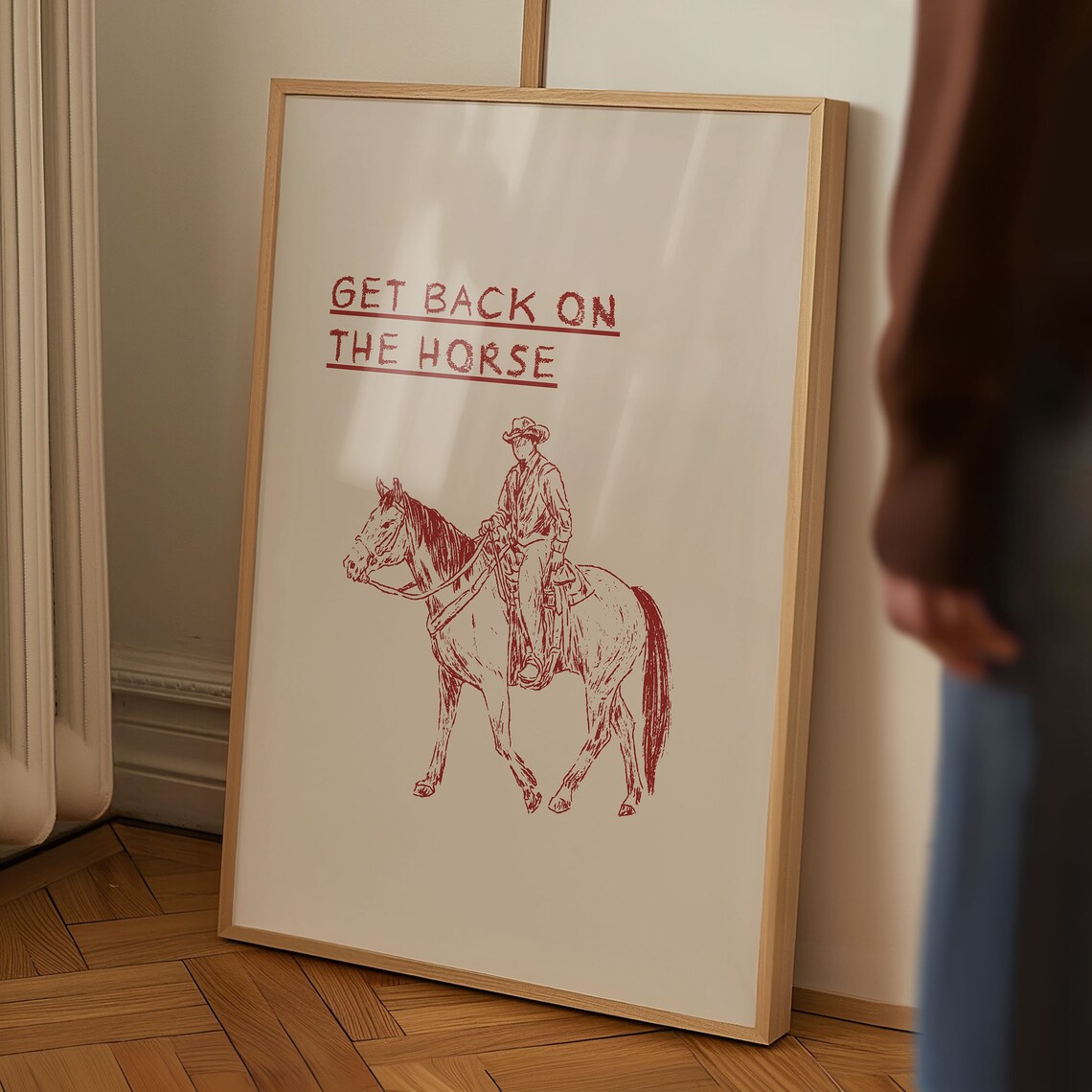 Vintage Cowboy Poster, Minimalist Western Art Print - Image 4