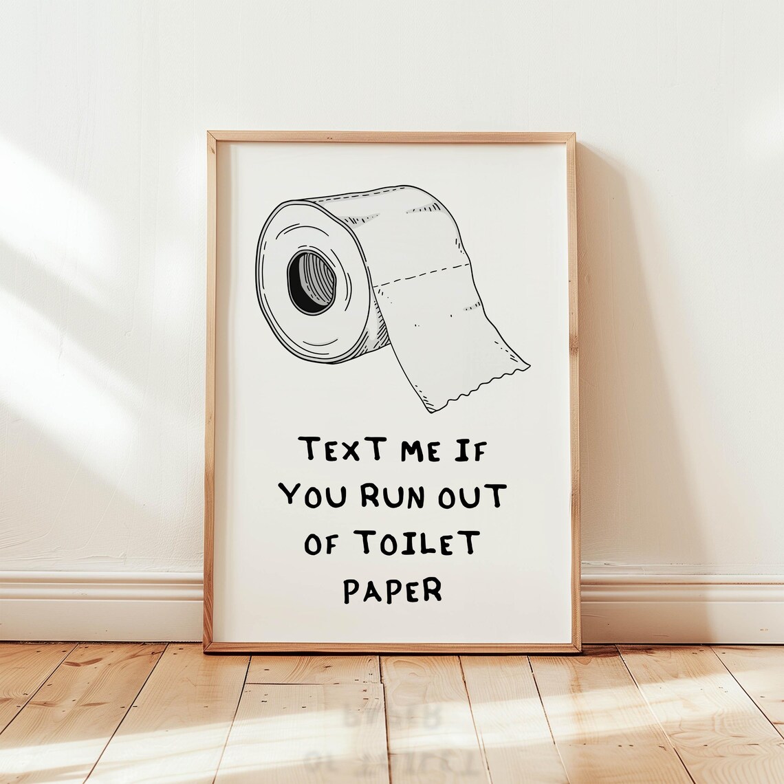 Text Me If You Run Out Of Toilet Paper Funny Bathroom Poster - Image 2