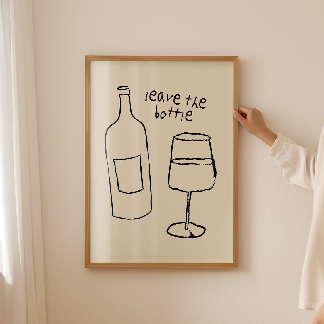 Leave The Bottle Wine Glass Funny Kitchen Quote Kitchen Decor Poster - Image 3