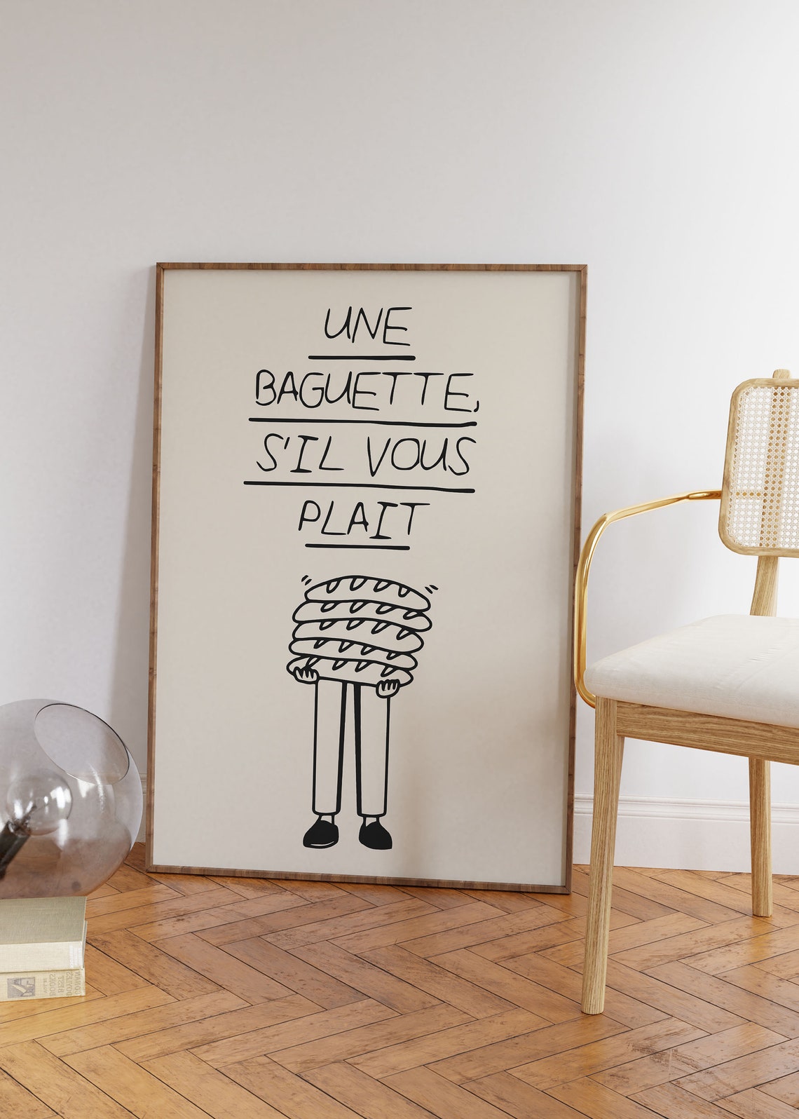 Une Baguette Sil Vous Plait French Bakery Humor Stack Art Poster - Image 5