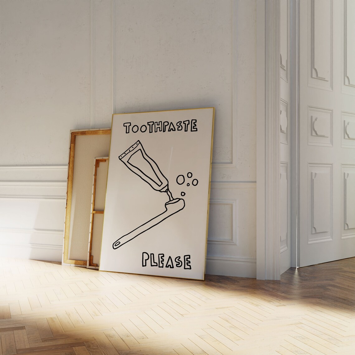 Toothpaste Print, Minimalist Bathroom Typography Poster - Image 3