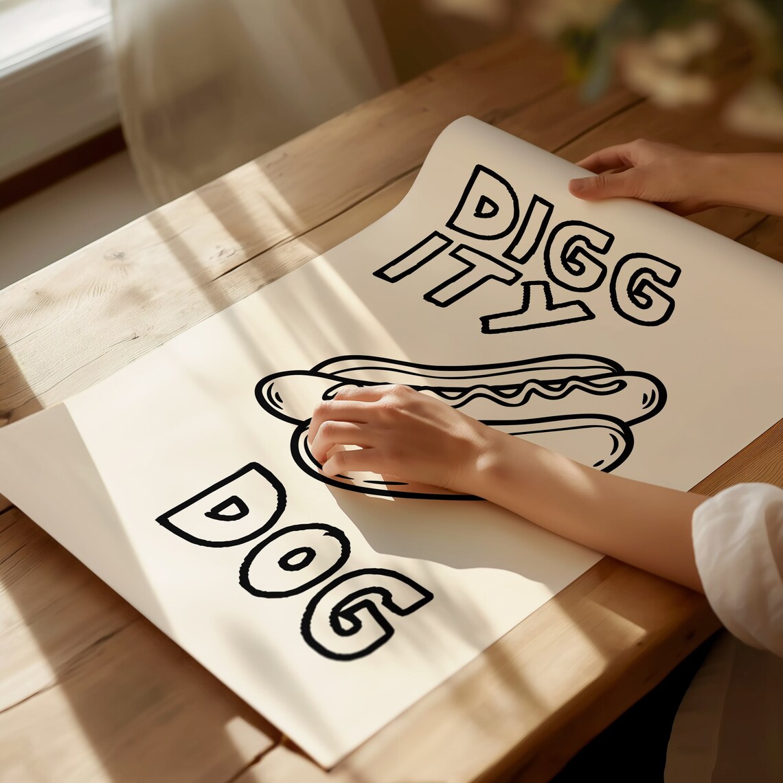 Hot Dog Poster, Minimalist Retro Food Art Print - Image 4