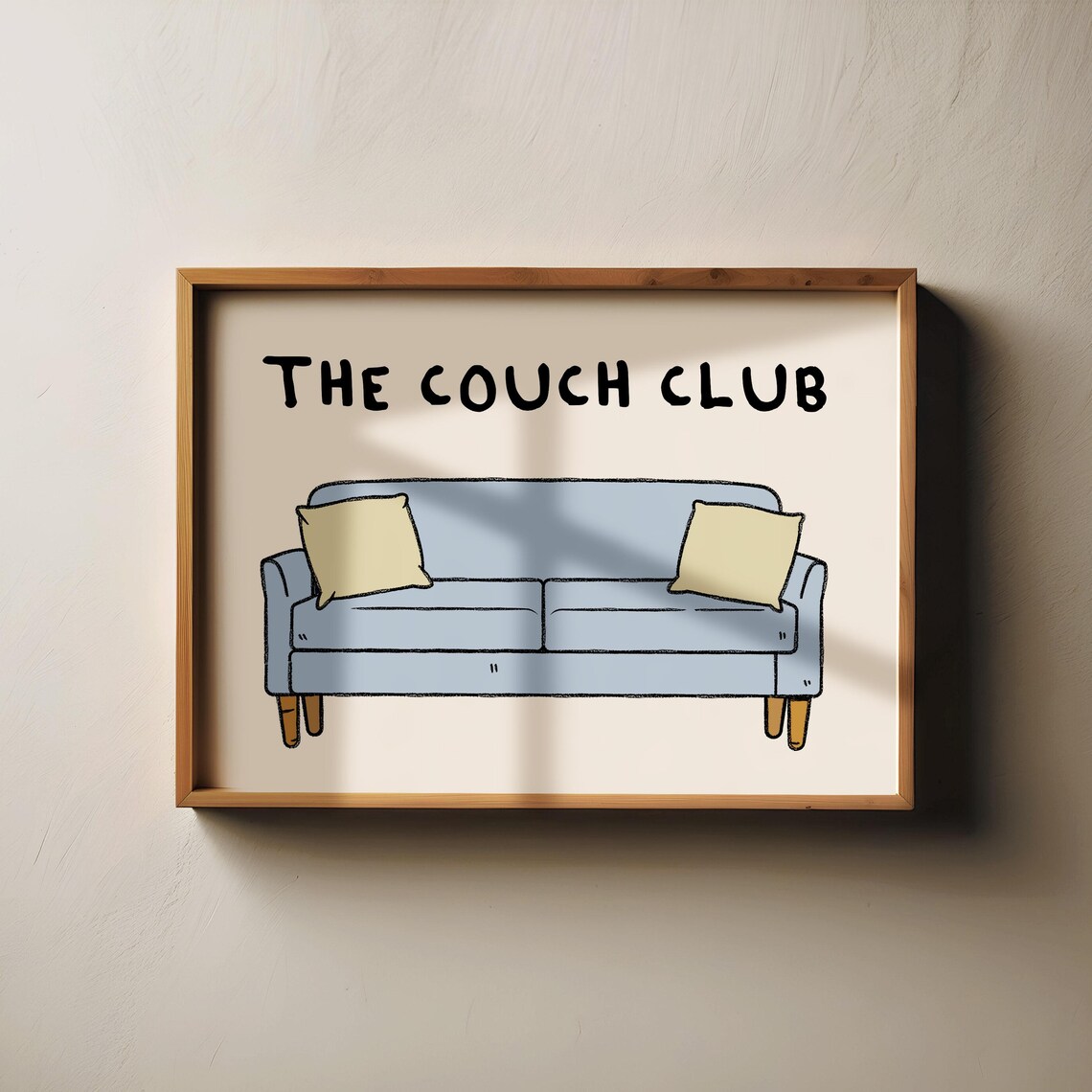 The Couch Club Blue Sofa Funny Retro Art Living Room Decor Poster - Image 3