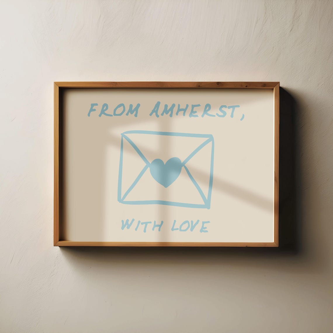 From Amherst With Love Envelope Heart Blue Bedroom Wall Poster - Image 2