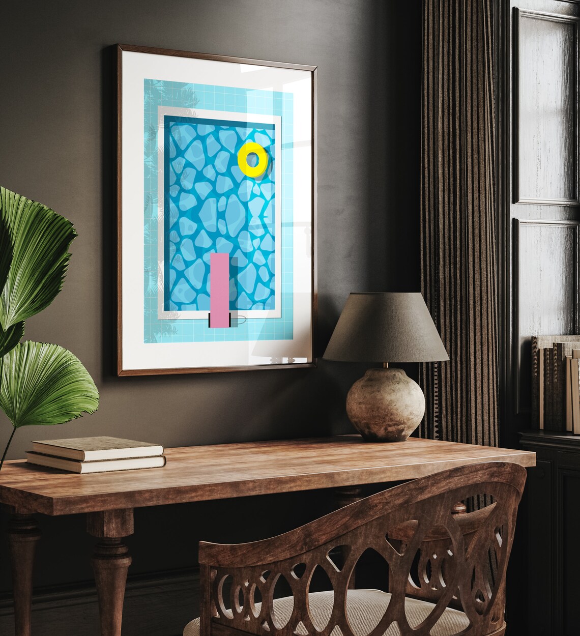Blue Swimming Pool Print, Summer Pool Art - Image 3