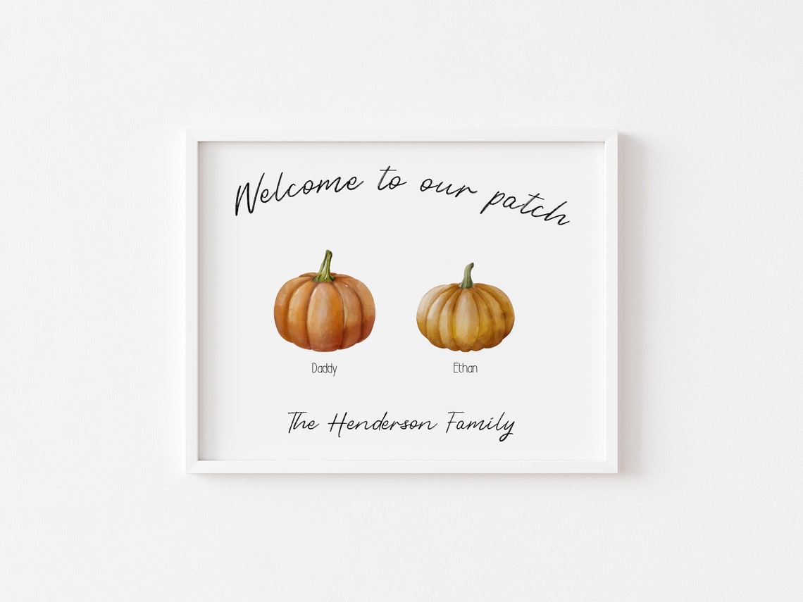 Personalized Pumpkin Patch Family Custom Name Fall Decor Poster - Image 3