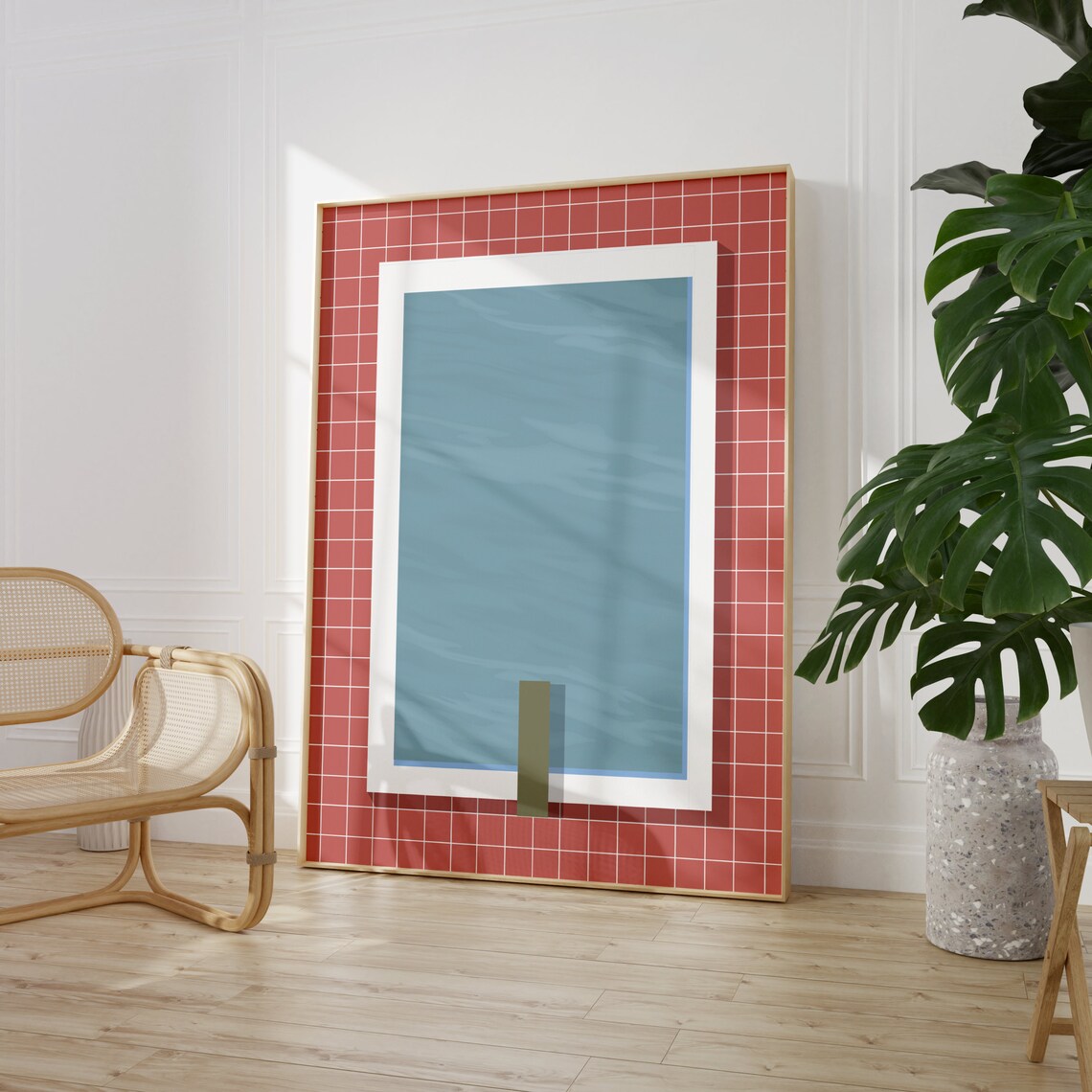 Pink Pool Summer Art Print, Swimming Pool - Image 4
