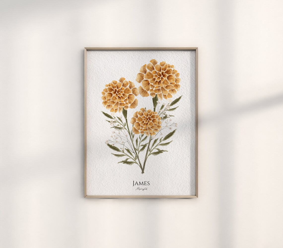 Family Birth Month Flower Watercolor Art Print - Image 4