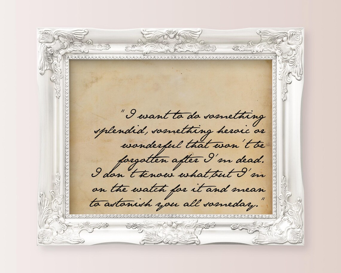 Little Women Splendid Heroic Quote Literary Vintage Book Art Print - Image 3