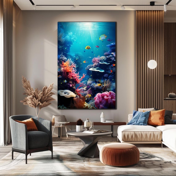 Under Sea Aquarium Wall Art Print, Ocean Decor