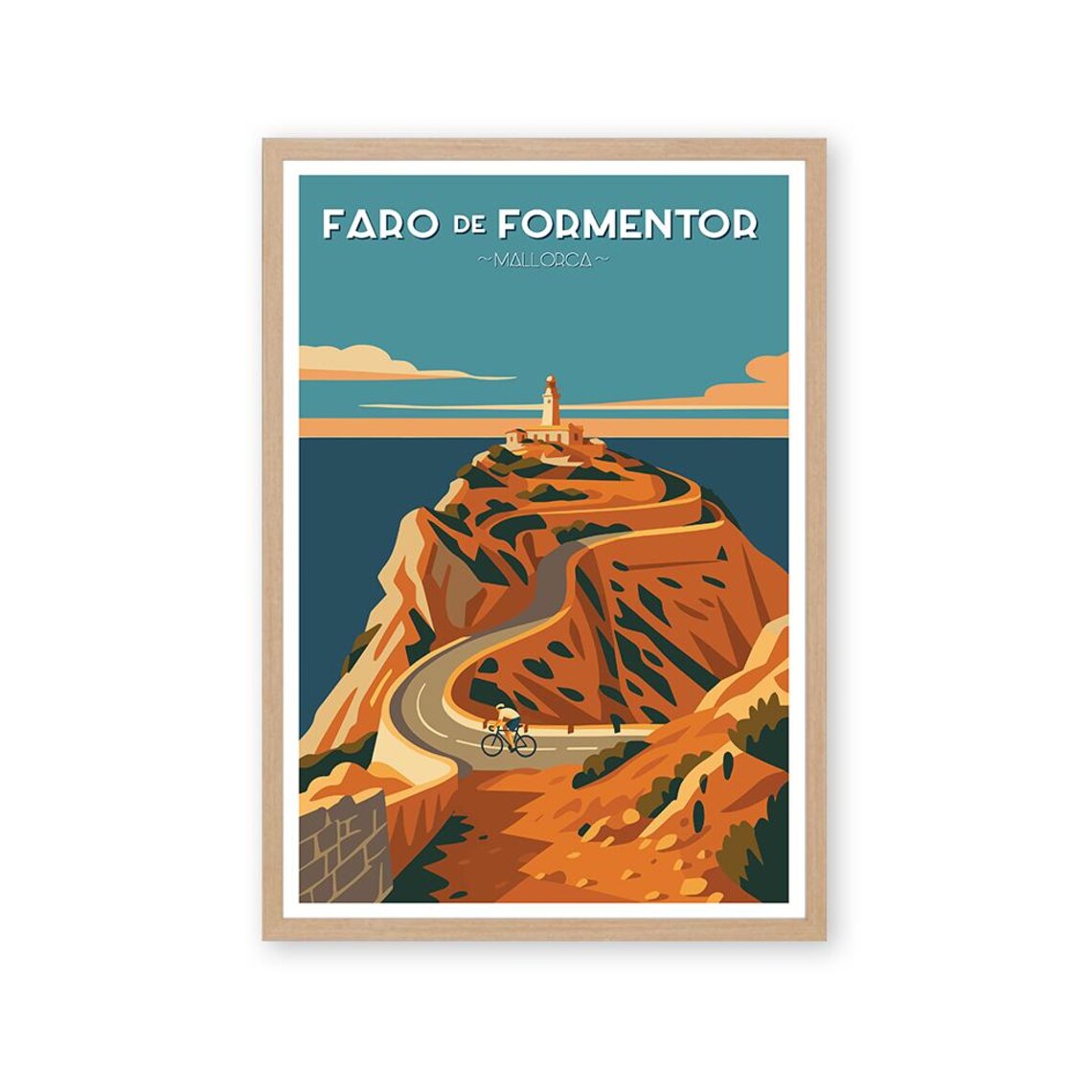 Mallorca Formentor Lighthouse Vintage Travel Poster