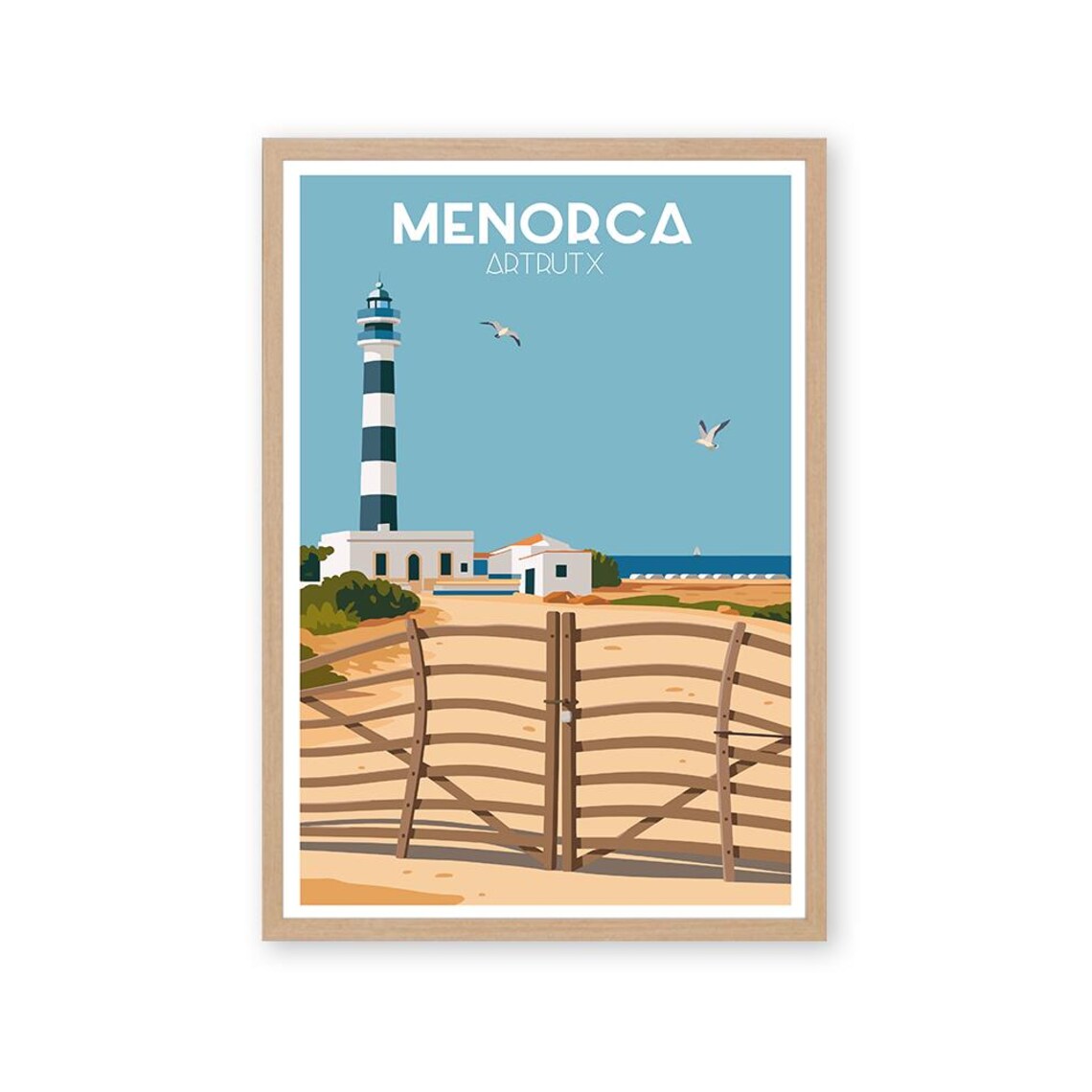 Artrutx Lighthouse Menorca Travel Poster