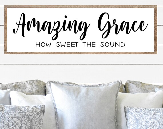 Amazing Grace How Sweet the Sound Inspirational Hymn Lyric Wall Poster