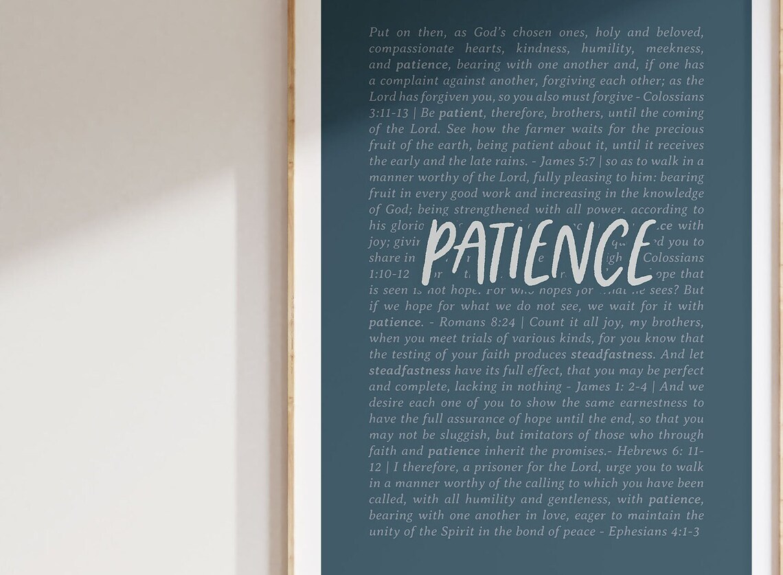 Patience Fruit Of The Spirit Bible Verse Poster Nursery Decor Faith - Image 3
