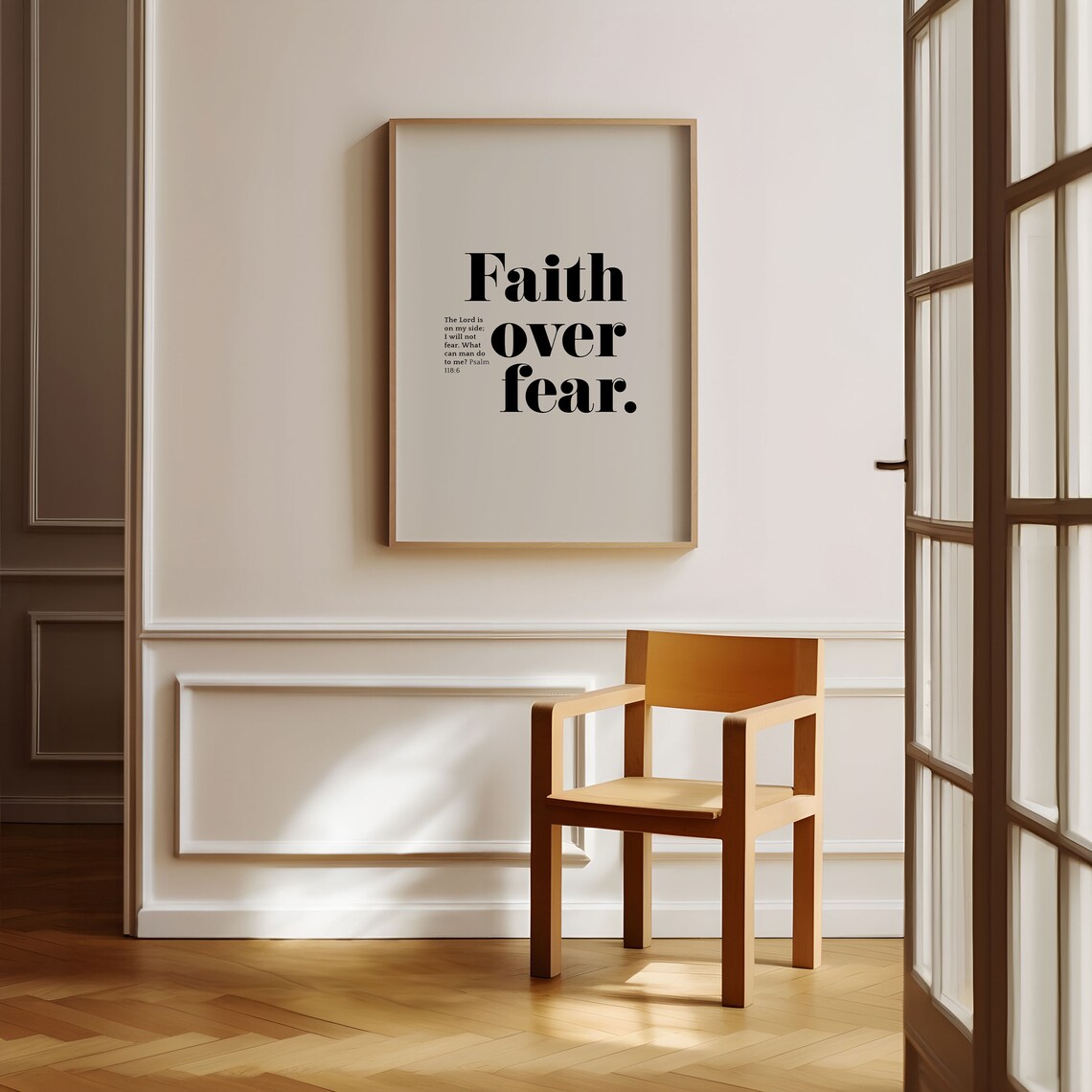 Faith Over Fear Psalm 118:6 Christian Scripture Art Print - Image 6