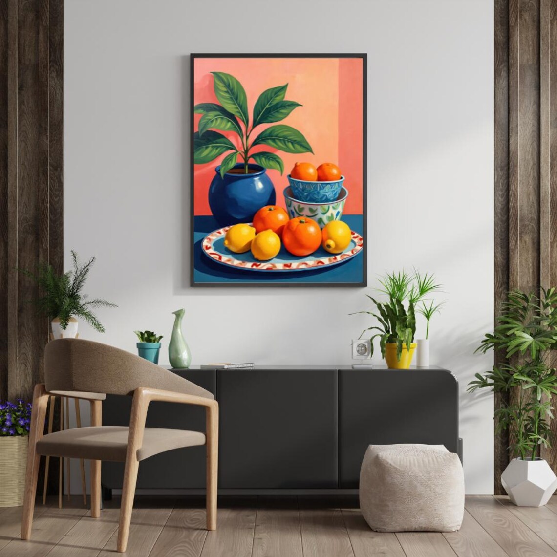 Poster Reproduction Poster Fruit Bowl Cooking Poster Retro Hq Wall Decor Unframed