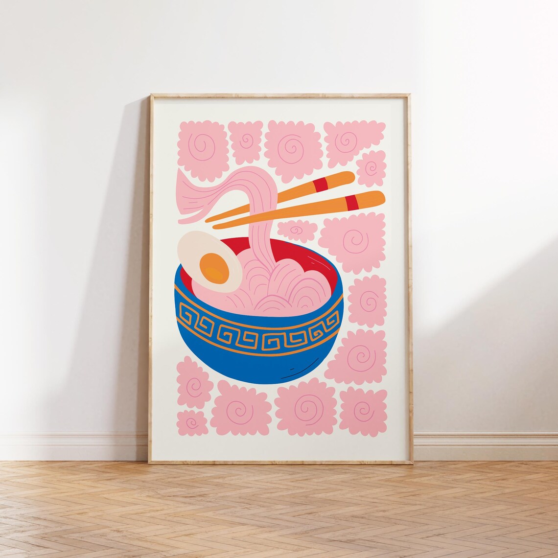 Ramen Food Art Print, Modern Kitchen Wall Decor