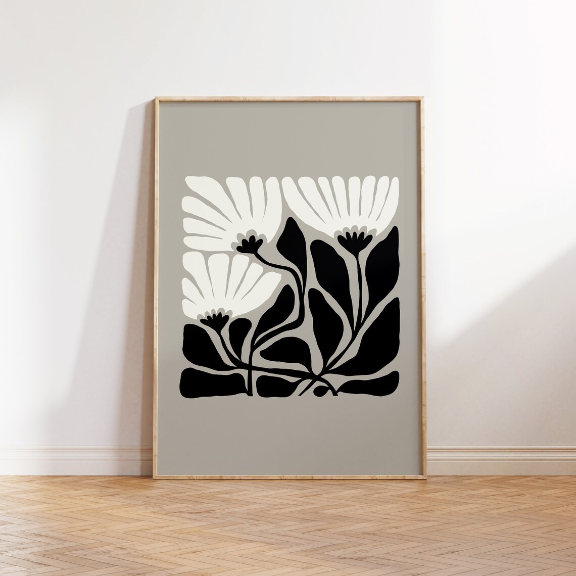 Dark Flowers Abstract Floral Modern Wall Decor